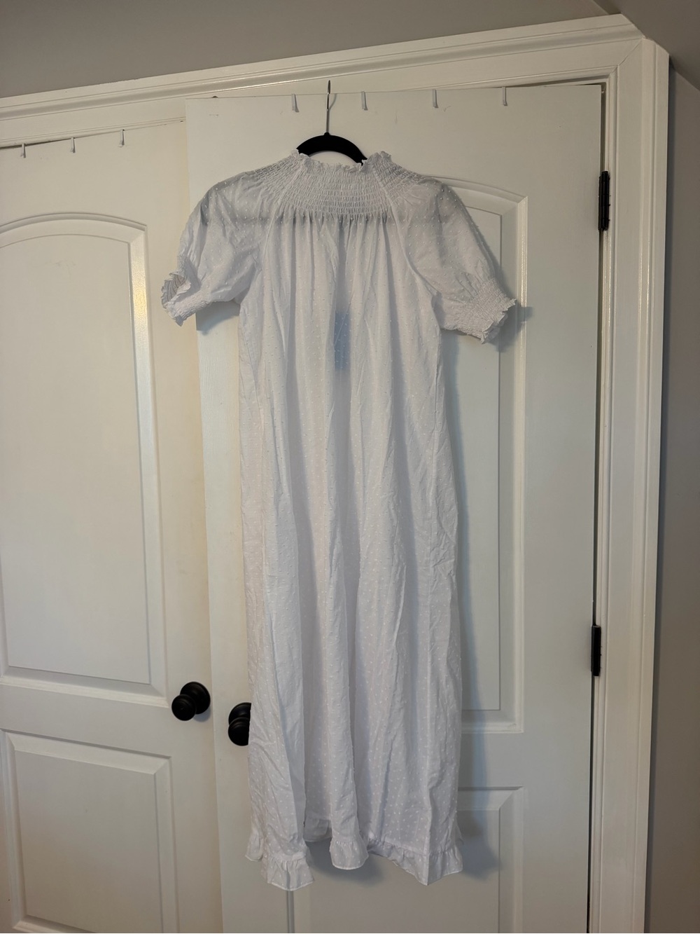 Hill House White Smocked Nightgown with Puff Sleeves